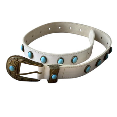 vintage belt with howlite stones