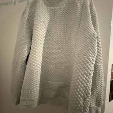 Sweat-shirt blanc à texture
