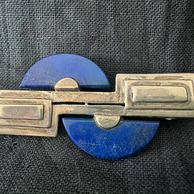 Spilla con onice blu e argento 925