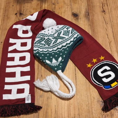 Adidas wintermutze und Sparta Praha Schal