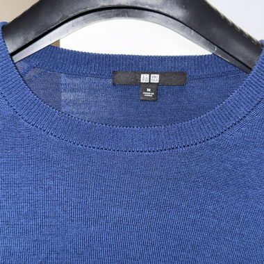 Pull Bleu Uniqlo 100% Laine mérinos 