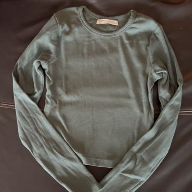 Green long-sleeve top