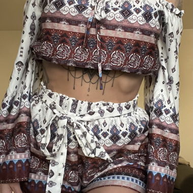Boho Zweiteiler mit Offshoulder Top