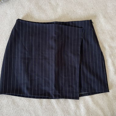 Navy Pinstripe Skirt