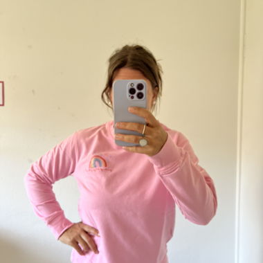 Sweatshirt rose avec imprimé floral