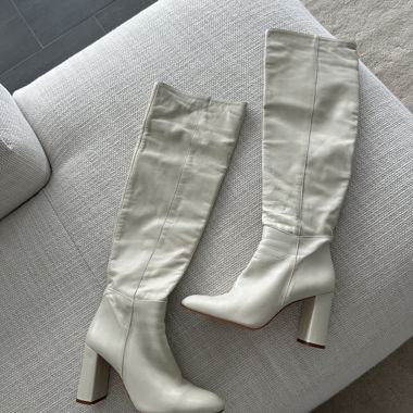 Bottes crème en cuir T.41