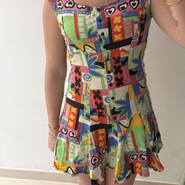 Robe courte imprimée colorée