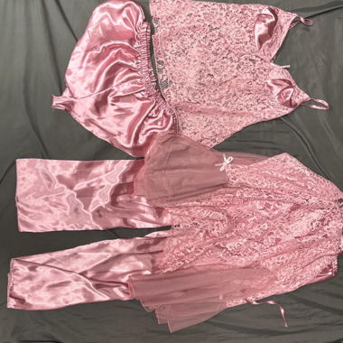 Pink Lace Negligee Set