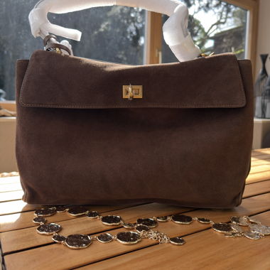 Sac Moira Tragetasche aus Wildleder Coffee