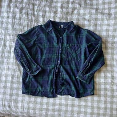 Grün- und blauer Flanell