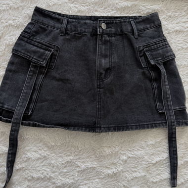 Black Denim Skirt