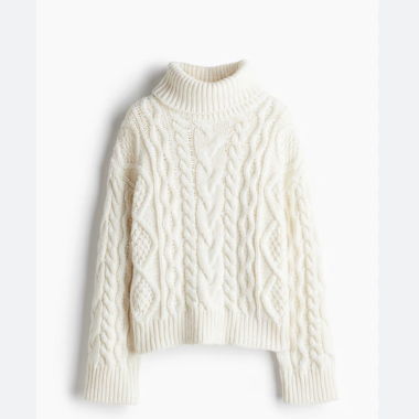 H&M Zopfpullover mit Rollkragen