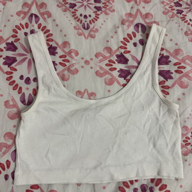 Weisses geripptes Crop-Top H&M Gr. S