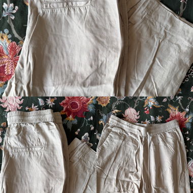 Beige Baumwollhose
