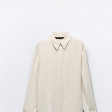 Satin shirt with belt