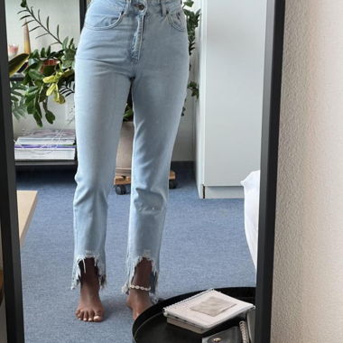 straight blue jeans