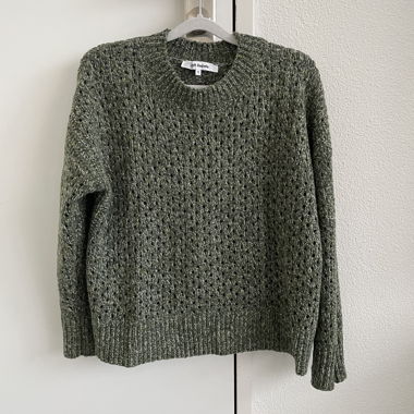 Soft Rebels openwork knit sweater green S