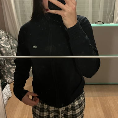 lacoste zip up navy