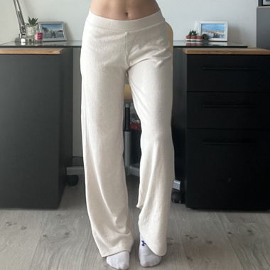 Pantaloni bootcut beige