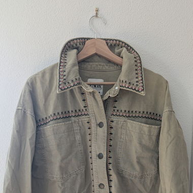 Zara embroidered denim jacket