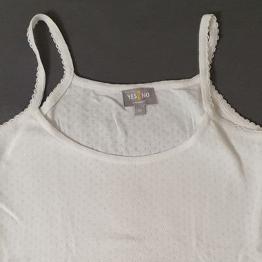 Top à fines bretelles été blanc