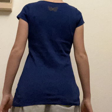 Blue V-neck T-shirt