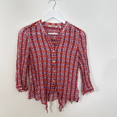 Bluse mit Knopfleiste und Muster