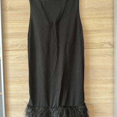 Schwarzes Fransen-Kleid