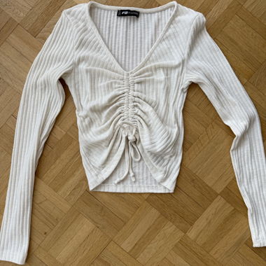 New Yorker beige Langarm-Crop-Top