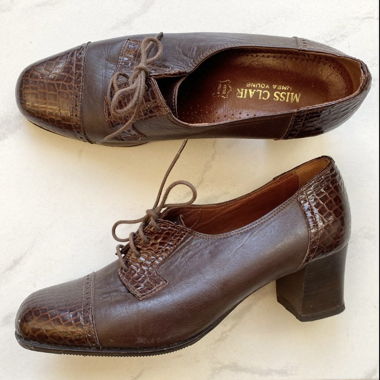 Leder pumps braun gr. 39