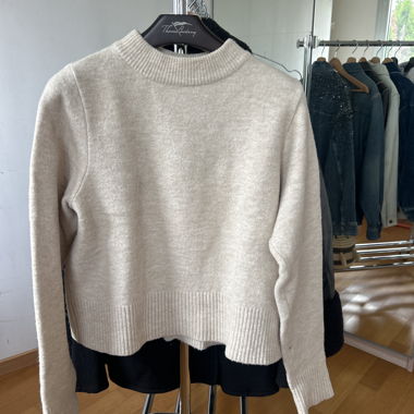Maglia in maglia beige Edited con zip sul retro