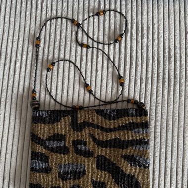 mini sac léopard vintage 