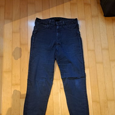 Dunkelblaue Jeggings High Waist