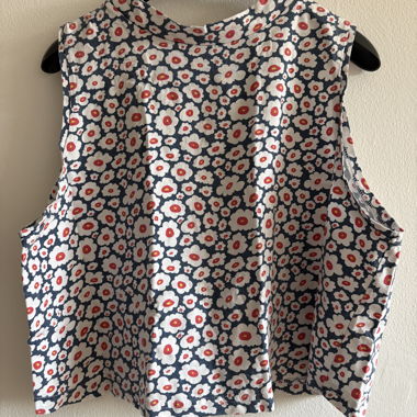 Sleeveless floral top from Dedicated, size M