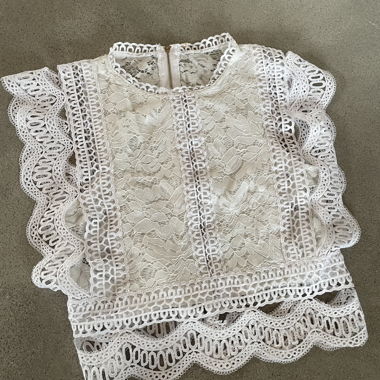 White Lace Crop Top