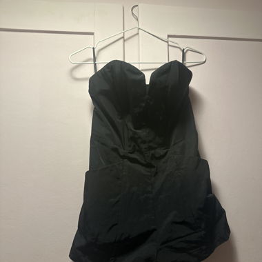 Black strapless jumpsuit