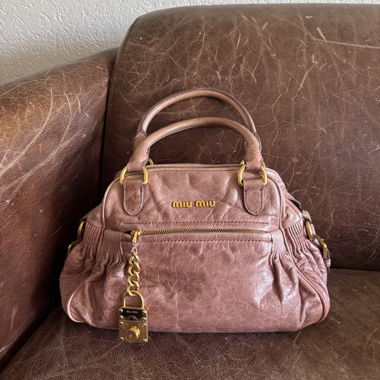 vintage miu miu leather handbag 