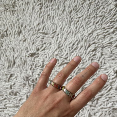 colorful chunky rings