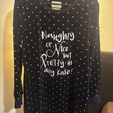 Black pyjamas with patterns