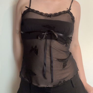 Top nero trasparente