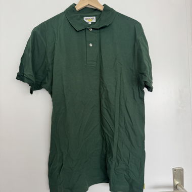 NEW forest green cotton polo shirt M