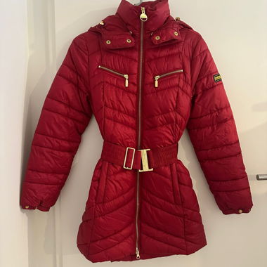 Giacca imbottita Barbour rossa con cintura EU 34
