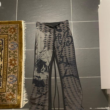 Grunge flared pants y2k gothic print