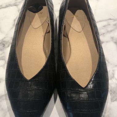 Ballerine nere con effetto coccodrillo