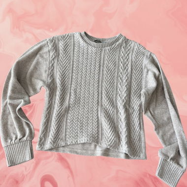 Maglione beige a trecce