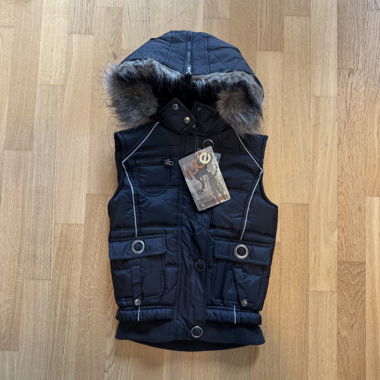 Gilet imbottito "rude" nero con cappuccio