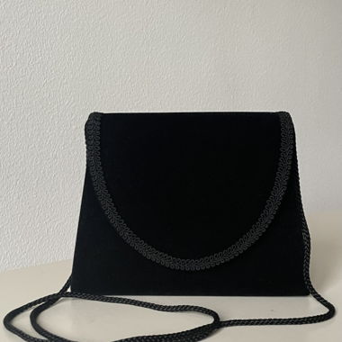Vintage-Handtasche aus schwarzem Samt