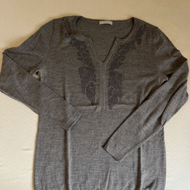 Maglione grigio ALBERTOBINI con strass