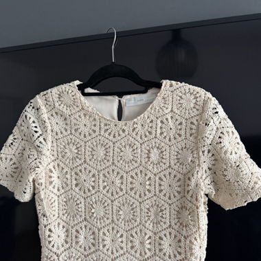 Beige GUESS Crochet Dress
