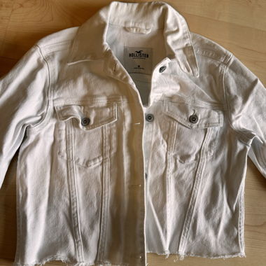 Giacca di jeans Hollister crema